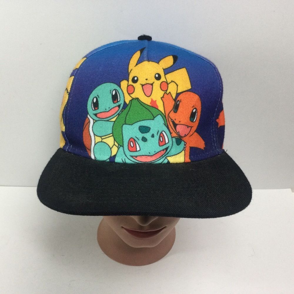 Pokemon 2014 Snapback Hat‎ Cap Wrap Around Pikachu Charmander Squirtle Bulbasaur